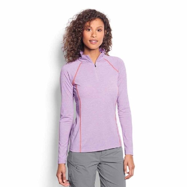 Orvis Dri Release Casting Long Sleeve 1/4Zip Women's in Amethyst Heather